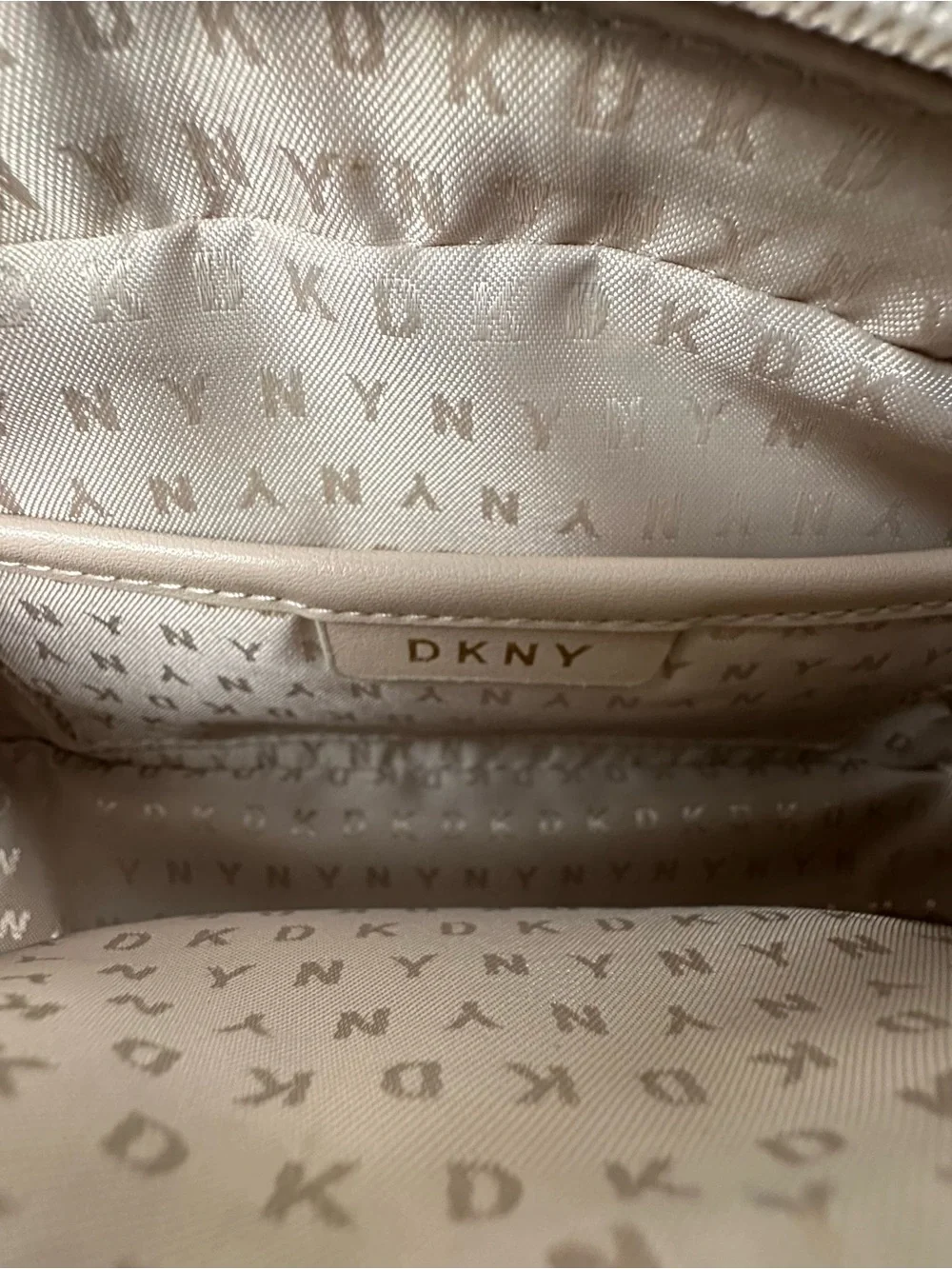 DKNY Brown Logo Cosmetic/Travel Makeup Bag - Excellent Condition